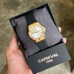 Đồng Hồ Nữ Carnival 8168L2-VV-DCS-T-Viền Vàng-Dây Cao Su-Mặt Trắng-Pin-Kính Sapphire — ảnh 6