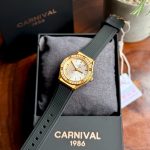 Đồng Hồ Nữ Carnival 8168L2-VV-DCS-T-Viền Vàng-Dây Cao Su-Mặt Trắng-Pin-Kính Sapphire — ảnh 7