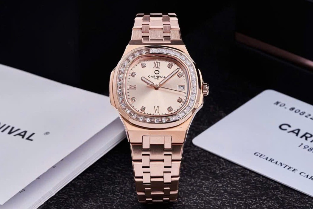 ĐỒNG HỒ Nữ Carnival 8160L2-VH-NN -Dây Thép - Pin - Kính Sapphire