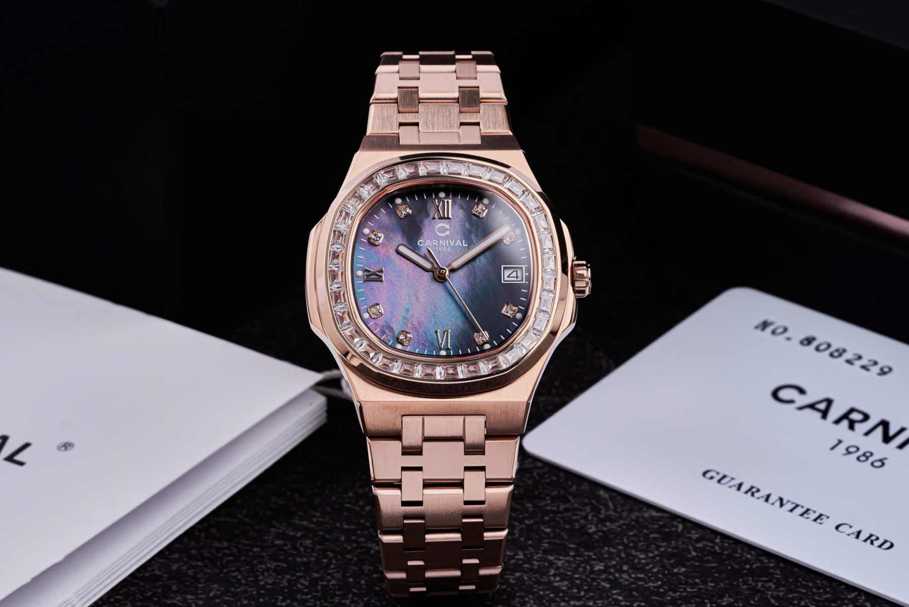 ĐỒNG HỒ Nữ Carnival 8160L2-VH-DK-Dây Thép - Pin - Kính Sapphire