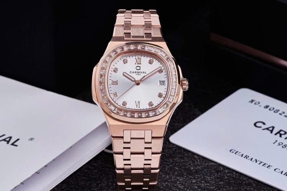 ĐỒNG HỒ Nữ Carnival 8160L2-VH-T-Dây Thép - Pin - Kính Sapphire