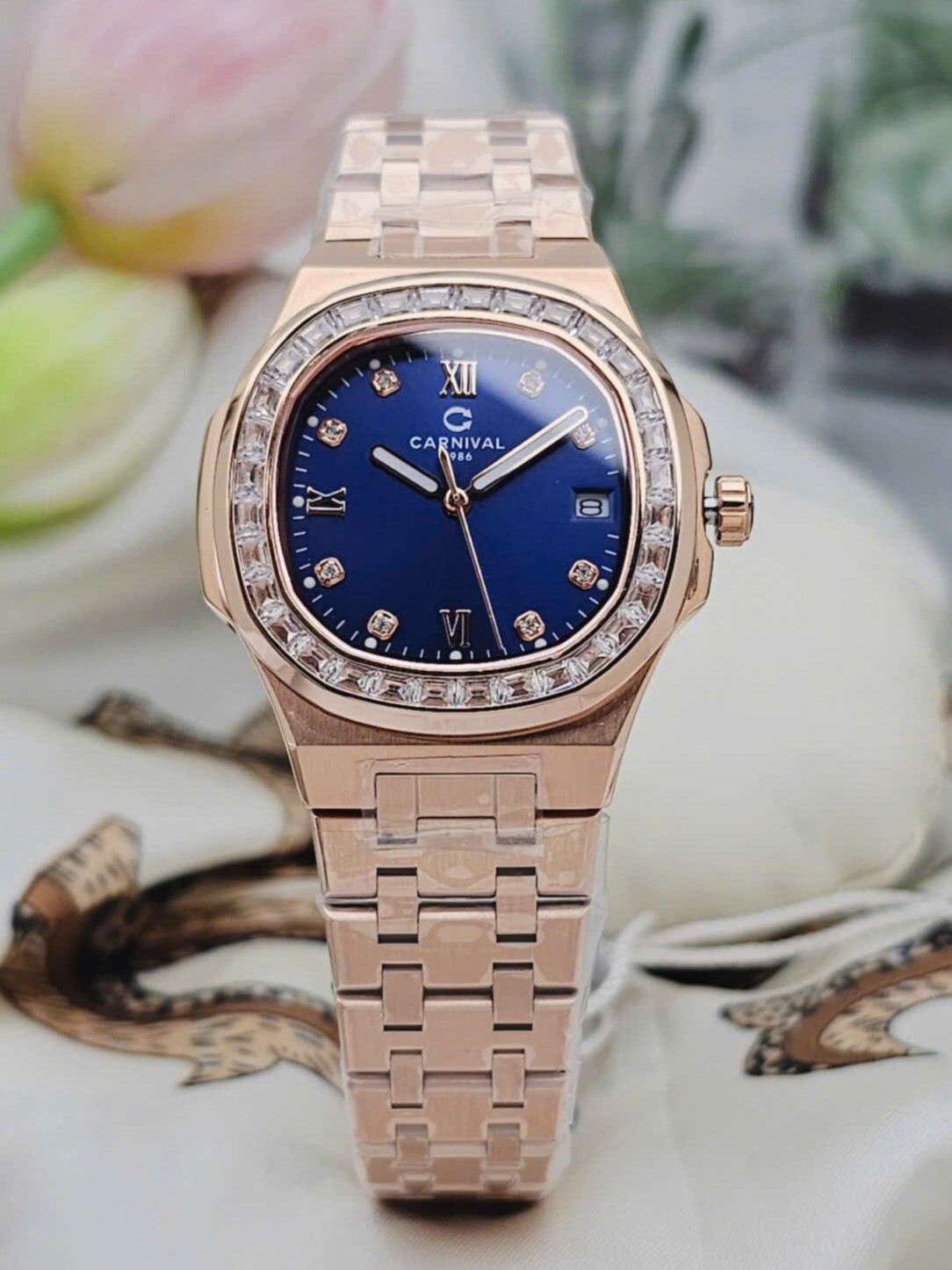 ĐỒNG HỒ Nữ Carnival 8160L2-VH-X-Dây Thép - Pin - Kính Sapphire