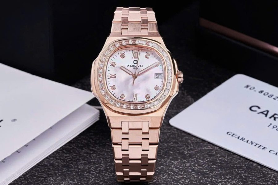 ĐỒNG HỒ Nữ Carnival 8160L2-VH-HK-Dây Thép - Pin - Kính Sapphire