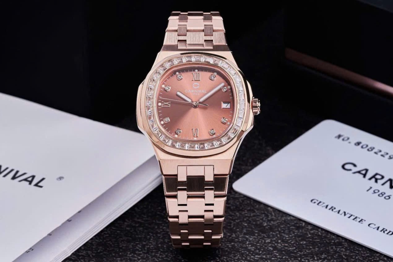 ĐỒNG HỒ Nữ Carnival 8160L2-VH-N-Dây Thép - Pin - Kính Sapphire