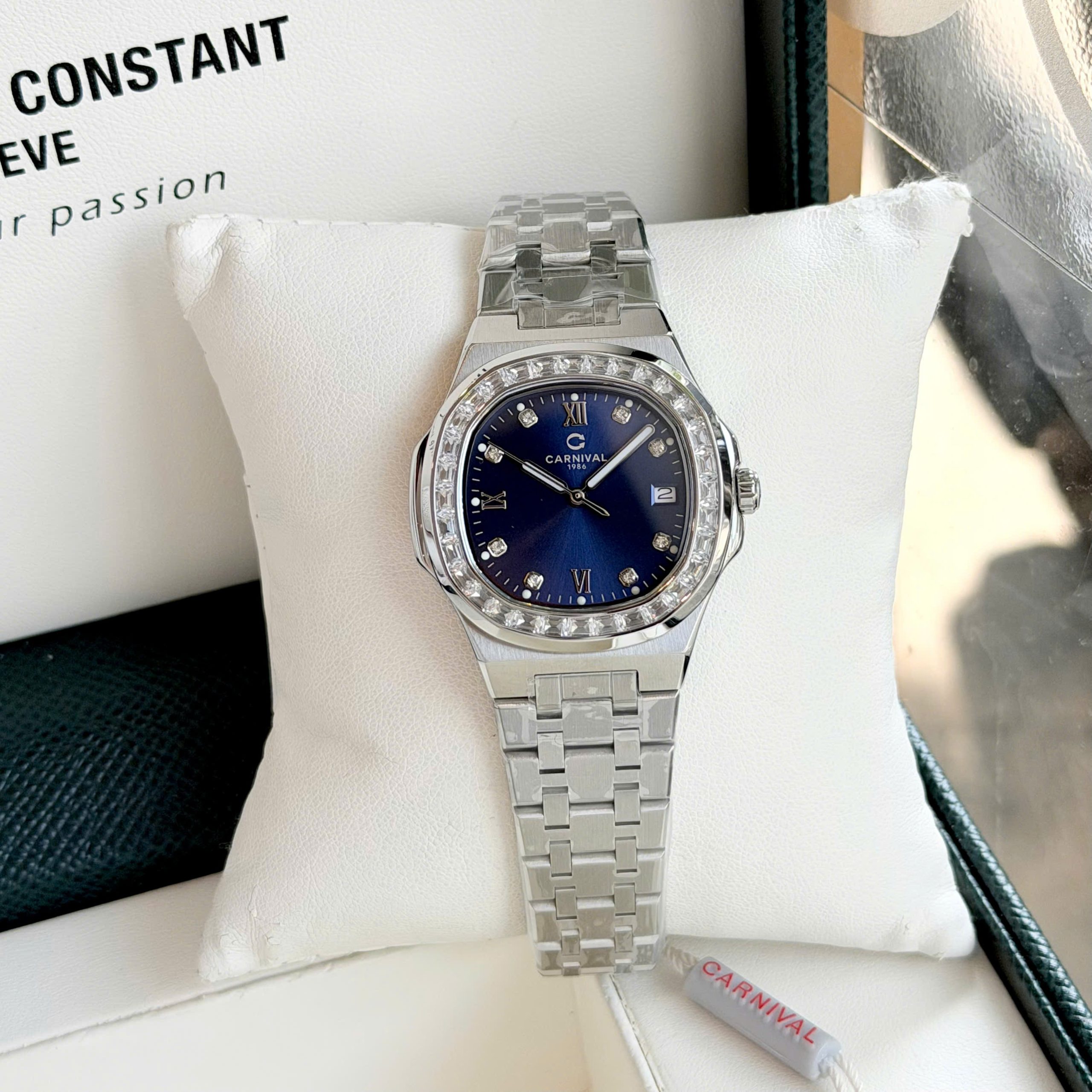 ĐỒNG HỒ Nữ Carnival 8160L2-VT-X-Dây Thép - Pin - Kính Sapphire