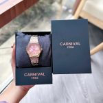 ĐỒNG HỒ Nữ Carnival 8160L-VH-H Mặt Hồng-Dây Thép-Pin-Kính Sapphire — ảnh 6
