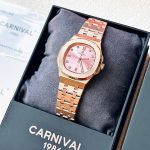 ĐỒNG HỒ Nữ Carnival 8160L-VH-H Mặt Hồng-Dây Thép-Pin-Kính Sapphire — ảnh 2