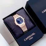 ĐỒNG HỒ Nữ Carnival 8160L-VH-X Mặt Xanh-Dây Thép-Pin-Kính Sapphire — ảnh 9