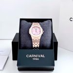 ĐỒNG HỒ Nữ Carnival 8160L-VH-HK Mặt Xà Cừ Hồng-Dây Thép-Pin-Kính Sapphire — ảnh 8