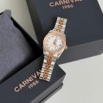 ĐỒNG HỒ Nữ Carnival 8131L-CH-TK Xà Cừ Trắng-Dây Thép-Pin-Kính Sapphire — ảnh 7